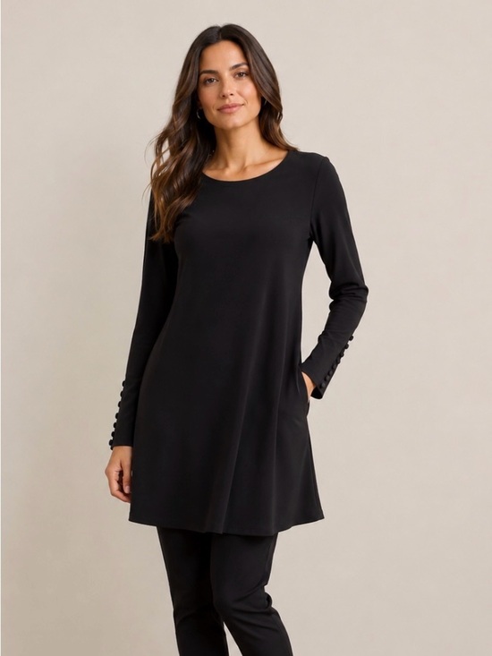 Joseph Ribkoff Dresses & Skirts - Joseph Ribkoff Black Long-Sleeve midi Dress